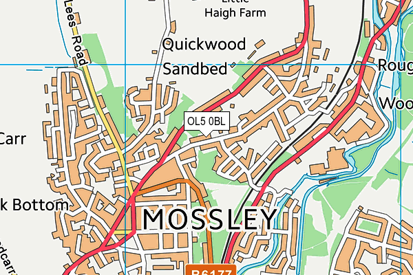 OL5 0BL map - OS VectorMap District (Ordnance Survey)