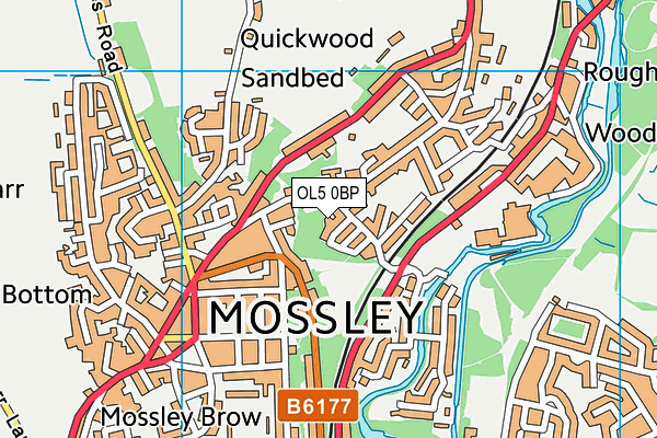 OL5 0BP map - OS VectorMap District (Ordnance Survey)