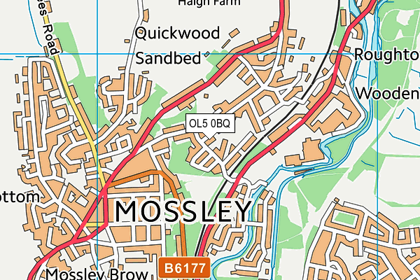 OL5 0BQ map - OS VectorMap District (Ordnance Survey)