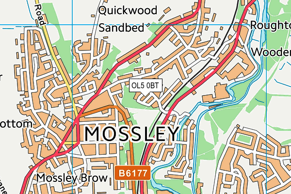 OL5 0BT map - OS VectorMap District (Ordnance Survey)