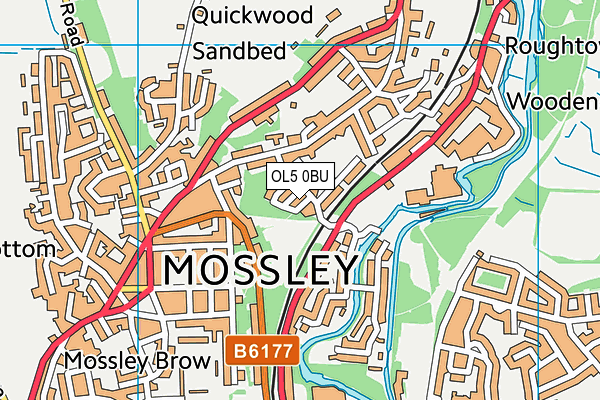 OL5 0BU map - OS VectorMap District (Ordnance Survey)