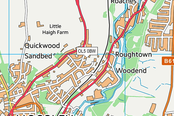 OL5 0BW map - OS VectorMap District (Ordnance Survey)