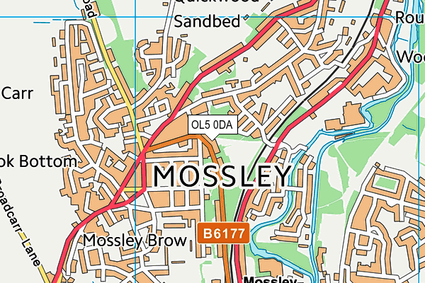 OL5 0DA map - OS VectorMap District (Ordnance Survey)