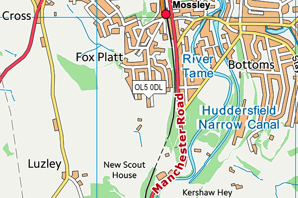 OL5 0DL map - OS VectorMap District (Ordnance Survey)