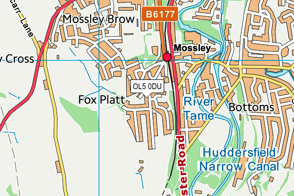 OL5 0DU map - OS VectorMap District (Ordnance Survey)