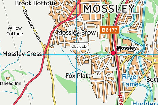 OL5 0ED map - OS VectorMap District (Ordnance Survey)