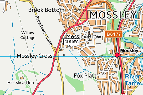 OL5 0EG map - OS VectorMap District (Ordnance Survey)