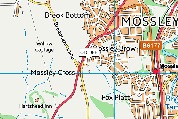 OL5 0EH map - OS VectorMap District (Ordnance Survey)