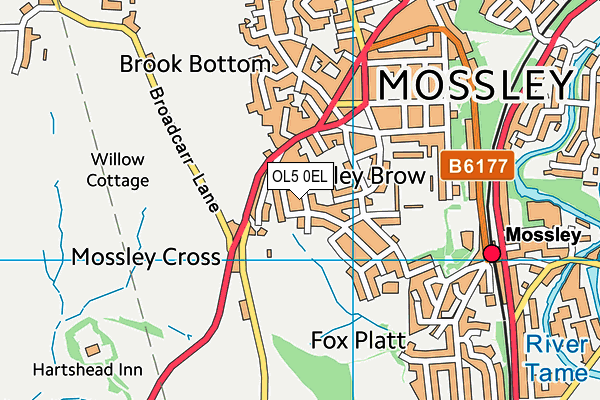 OL5 0EL map - OS VectorMap District (Ordnance Survey)