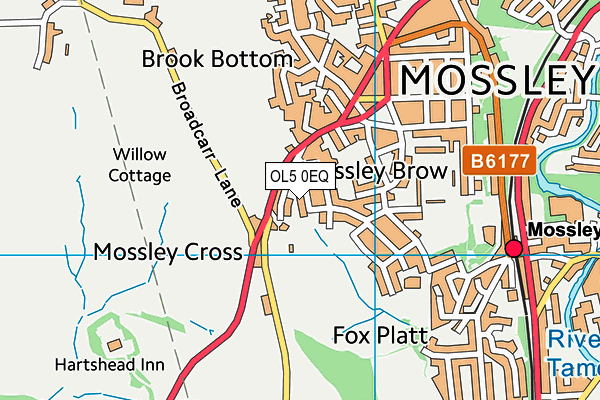 OL5 0EQ map - OS VectorMap District (Ordnance Survey)