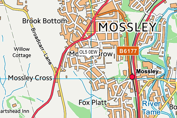 OL5 0EW map - OS VectorMap District (Ordnance Survey)