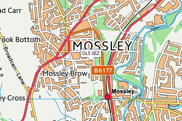 OL5 0EZ map - OS VectorMap District (Ordnance Survey)