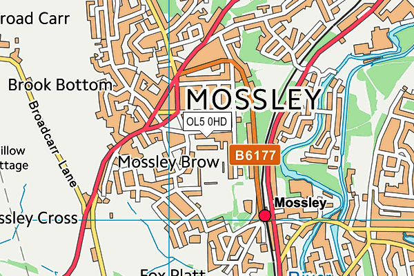 OL5 0HD map - OS VectorMap District (Ordnance Survey)