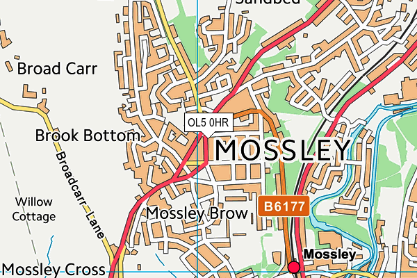 OL5 0HR map - OS VectorMap District (Ordnance Survey)