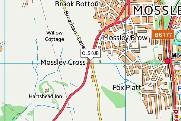 OL5 0JB map - OS VectorMap District (Ordnance Survey)