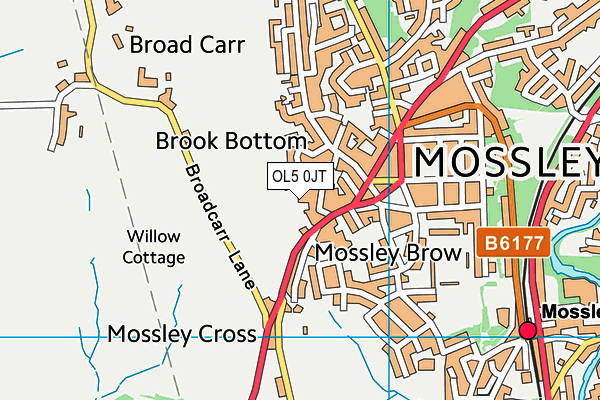 OL5 0JT map - OS VectorMap District (Ordnance Survey)