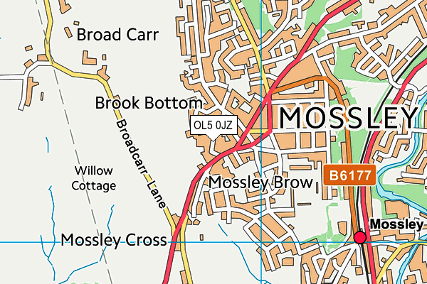 OL5 0JZ map - OS VectorMap District (Ordnance Survey)