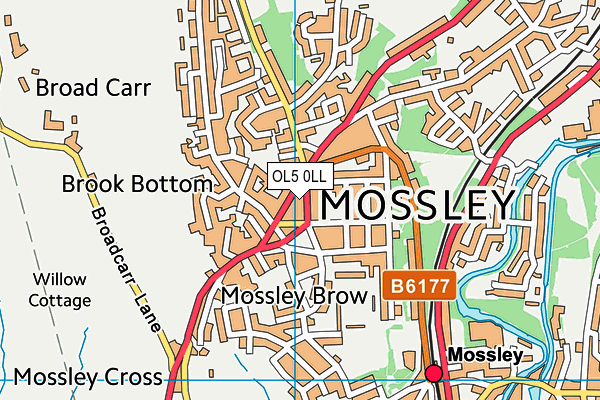 OL5 0LL map - OS VectorMap District (Ordnance Survey)