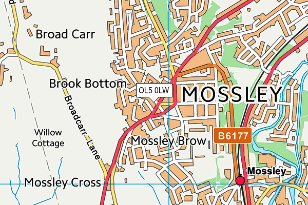 OL5 0LW map - OS VectorMap District (Ordnance Survey)