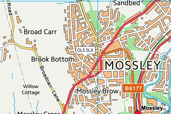 OL5 0LX map - OS VectorMap District (Ordnance Survey)