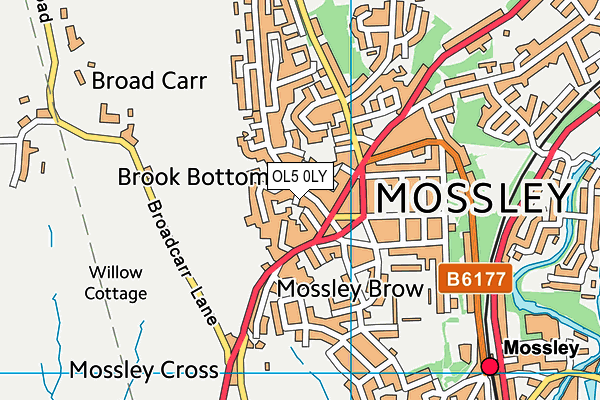 OL5 0LY map - OS VectorMap District (Ordnance Survey)