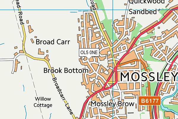 OL5 0NE map - OS VectorMap District (Ordnance Survey)