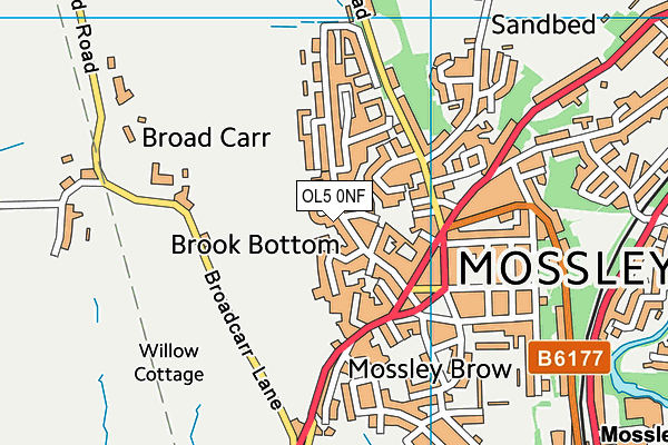 OL5 0NF map - OS VectorMap District (Ordnance Survey)