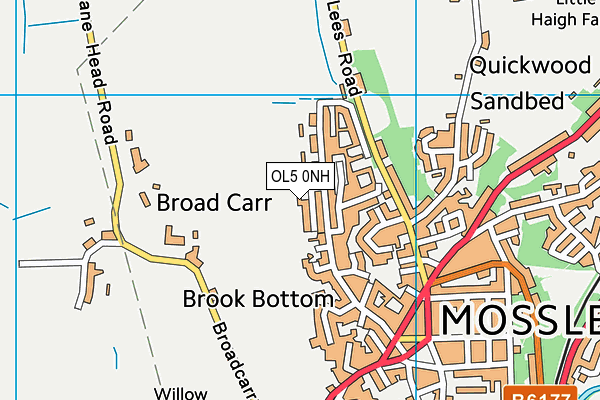 OL5 0NH map - OS VectorMap District (Ordnance Survey)