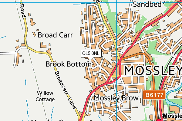 OL5 0NL map - OS VectorMap District (Ordnance Survey)