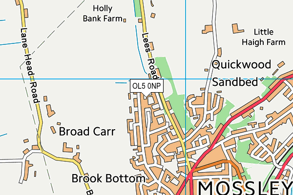 OL5 0NP map - OS VectorMap District (Ordnance Survey)