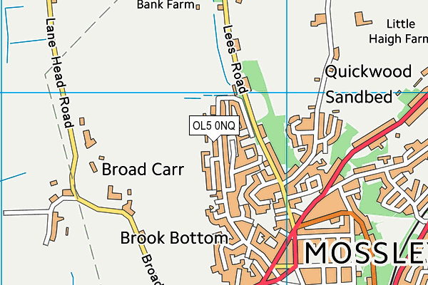 OL5 0NQ map - OS VectorMap District (Ordnance Survey)