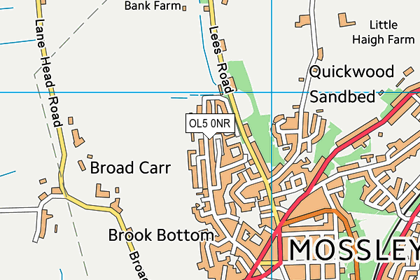 OL5 0NR map - OS VectorMap District (Ordnance Survey)