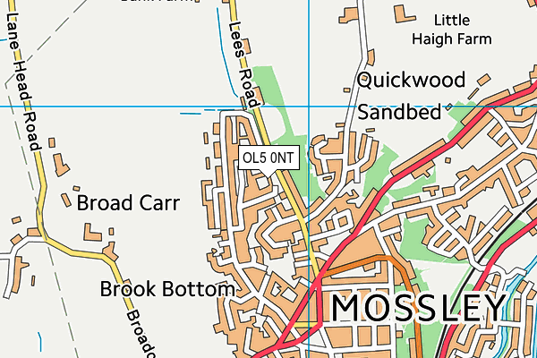 OL5 0NT map - OS VectorMap District (Ordnance Survey)