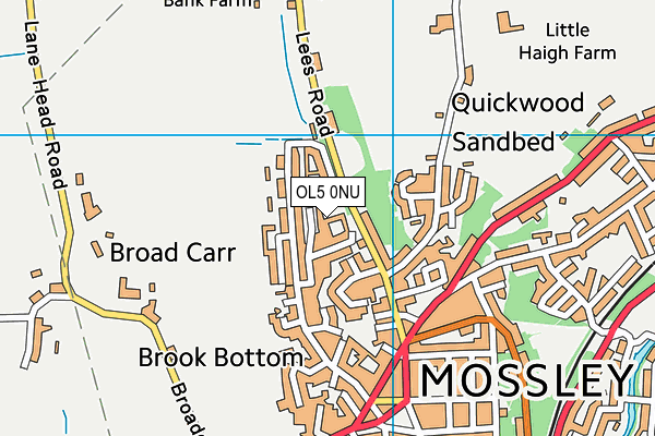 OL5 0NU map - OS VectorMap District (Ordnance Survey)