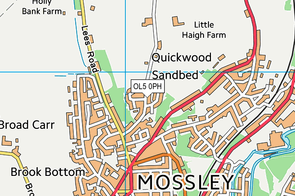 OL5 0PH map - OS VectorMap District (Ordnance Survey)