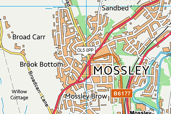 OL5 0PP map - OS VectorMap District (Ordnance Survey)