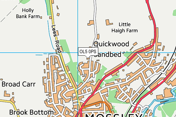 OL5 0PS map - OS VectorMap District (Ordnance Survey)