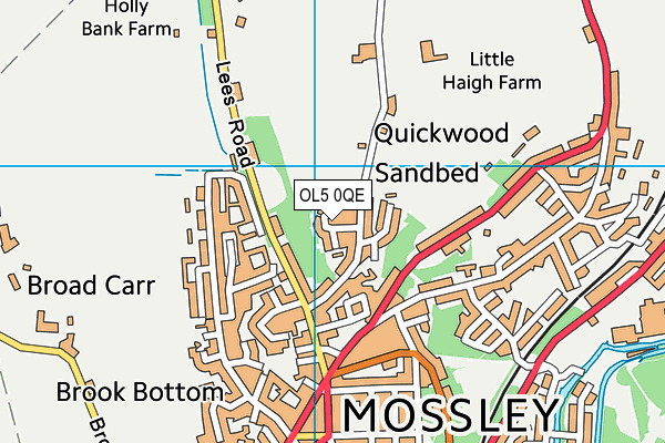 OL5 0QE map - OS VectorMap District (Ordnance Survey)