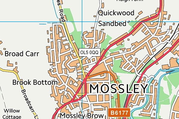 OL5 0QQ map - OS VectorMap District (Ordnance Survey)