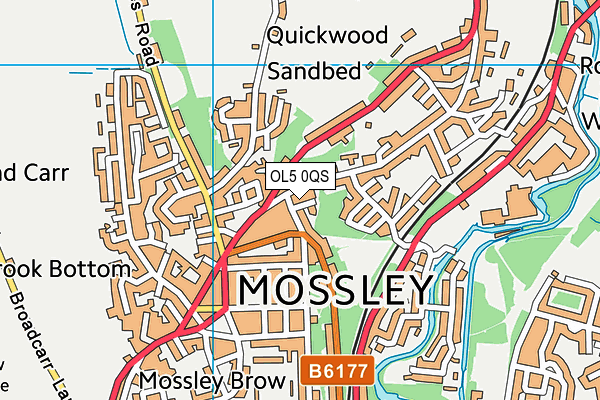 OL5 0QS map - OS VectorMap District (Ordnance Survey)