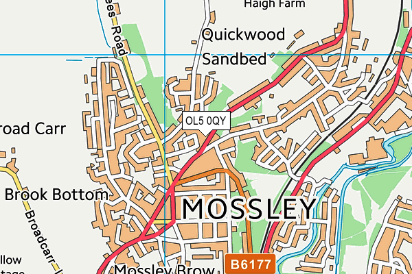 OL5 0QY map - OS VectorMap District (Ordnance Survey)