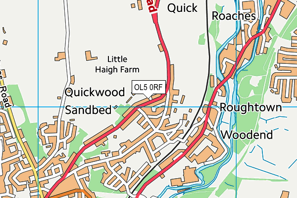 OL5 0RF map - OS VectorMap District (Ordnance Survey)