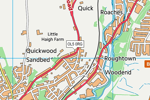 OL5 0RG map - OS VectorMap District (Ordnance Survey)