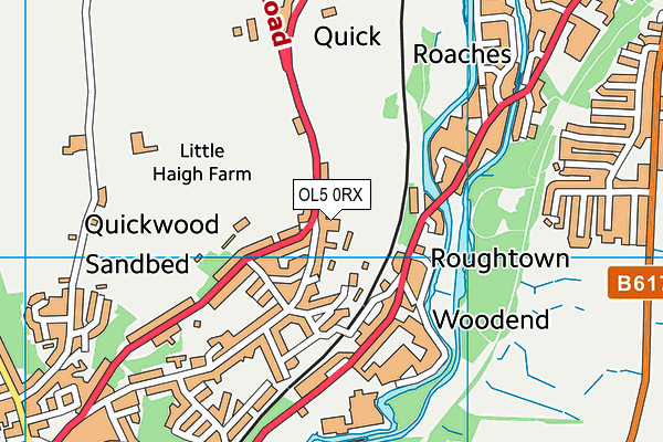 OL5 0RX map - OS VectorMap District (Ordnance Survey)