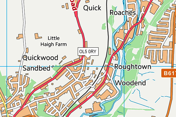 OL5 0RY map - OS VectorMap District (Ordnance Survey)