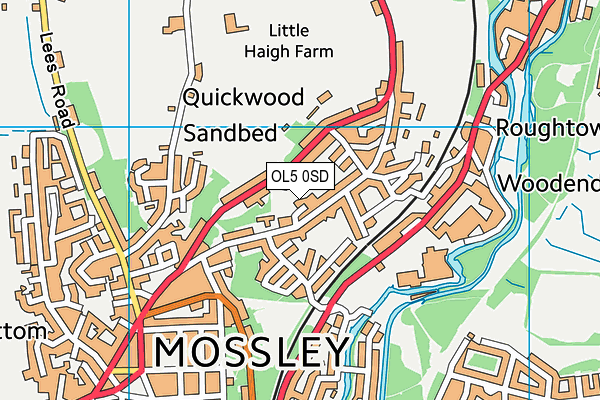 OL5 0SD map - OS VectorMap District (Ordnance Survey)