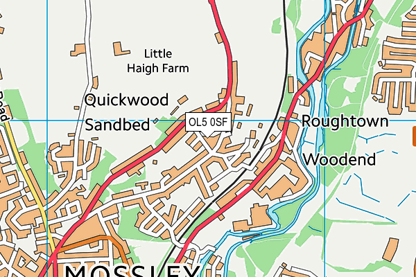 OL5 0SF map - OS VectorMap District (Ordnance Survey)