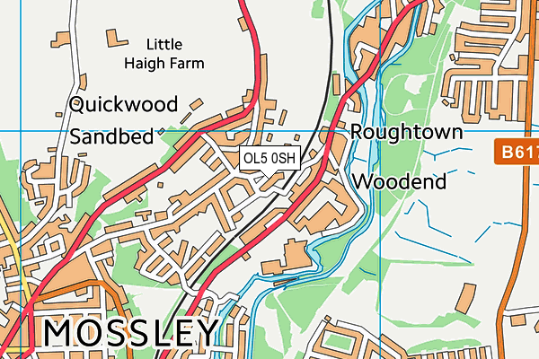 OL5 0SH map - OS VectorMap District (Ordnance Survey)