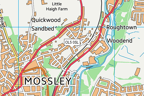 OL5 0SL map - OS VectorMap District (Ordnance Survey)