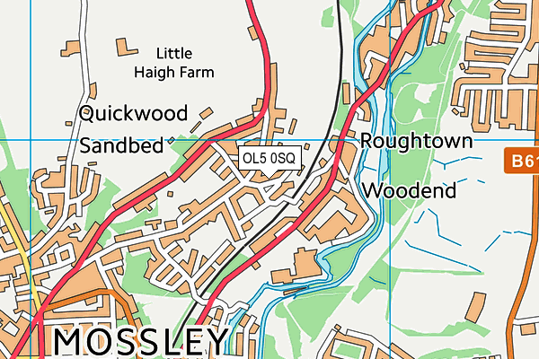 OL5 0SQ map - OS VectorMap District (Ordnance Survey)